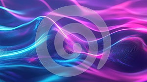 Digital data wave particles creating a glowing abstract background