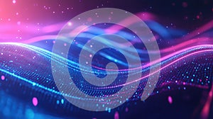 Digital data waves flowing on abstract particle network