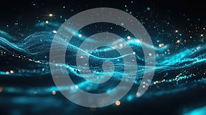 Digital data waves flowing network connection background