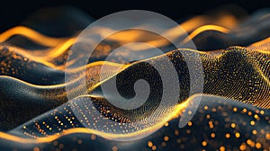 Digital data waves flowing particles abstract visualization