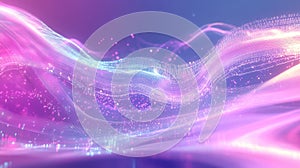 Digital data waves flowing particles technology background