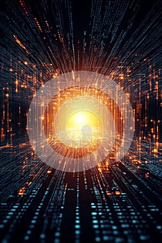 Digital DataHighway Stream of Binary Code for Information Technology and Fast Speed Data Transfer