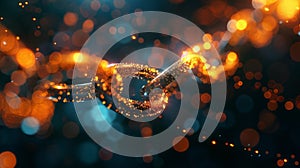 A digital depiction of blockchain metamorphosing the traditional economic terrain photo
