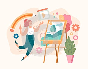 Digital design art project development concept