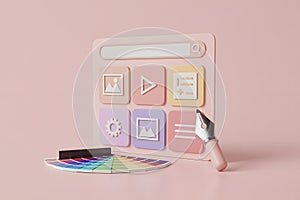 Digital Design Concept: UI UX, Color Palette, and Creative Tools