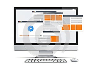 Digital design layout on computer screen