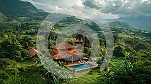 A digital detox cabin in a remote location, designed for reconnection with nature, without sacrificing essential tech photo