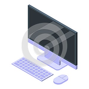Digital detoxing home computer icon, isometric style photo