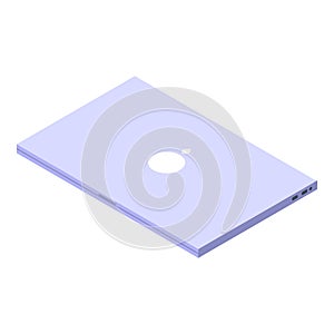 Digital detoxing laptop icon, isometric style