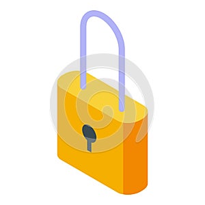 Digital detoxing padlock icon, isometric style