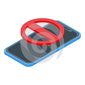 Digital detoxing smartphone icon, isometric style photo