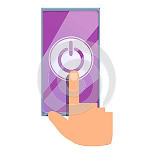 Digital detoxing turn off phone icon, cartoon style