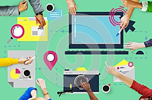 Digital Device Computer Connecting Internet Online Concept