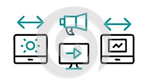 Digital Device Connection and Data Flow Icons, vector design Generative AI