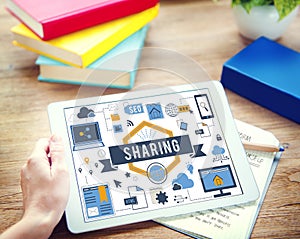 Digital Device Display Network Social Technology Concept