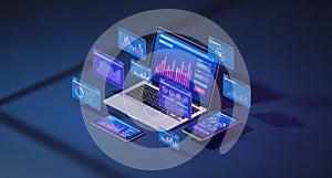 Digital Devices Displaying Data Analytics