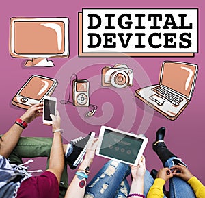 Digital Devices Electronics Connection Communication Concept