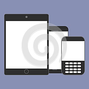 Digital devices generation trend respectively, design for web presentation in icon set photo