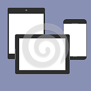 Digital devices generation trend respectively, design for web presentation in icon set photo