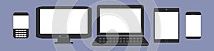 Digital devices generation trend respectively, design for web presentation in icon set photo