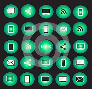 Digital devices icon set vector illustration