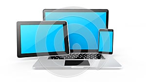 Digital devices-labtop, tablet and smart phone.