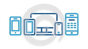 Digital Devices and Network Icons, Modern Tech Connectivity, vector design Generative AI