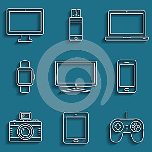 Digital devices outline icons