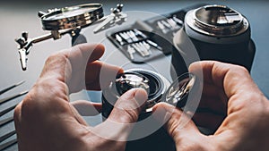 Digital devices photo camera lens replacing