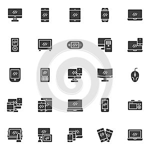 Digital devices vector icons set