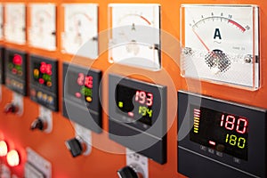 Digital display and analog ammeter of switch gear in power plant