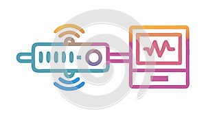 Digital Display Data Visualization Technology Interface Icon, vector design Generative AI