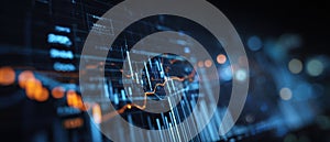 The Digital Display of Financial Market Trends and Data Analytics AI generated image