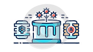 Digital Display Screen Information Interface Icon, vector design Generative AI