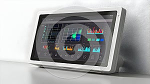 Digital display screen showing data analysis visualization in minimalist design