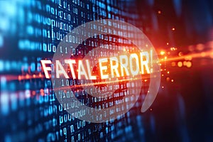 Digital Display Showing Fatal Error Message During Computer System Failure