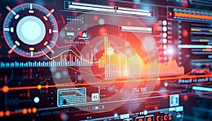 A digital display shows graphical information and dynamic data