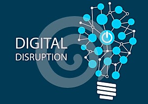 Digital disruption concept. Vector illustration background for innovation IT technology