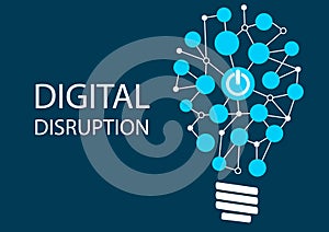 Digital disruption concept. Vector illustration background for innovation IT technology photo