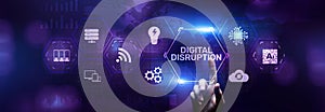 Digital disruption transformation digitalization innovation technology business concept photo