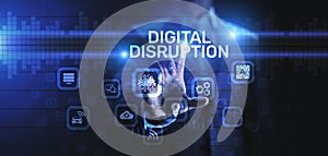 Digital disruption transformation digitalization innovation technology business concept