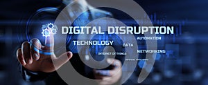Digital disruption transformation innovation technology business internet concept