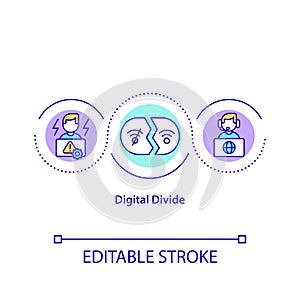 Digital divide concept icon