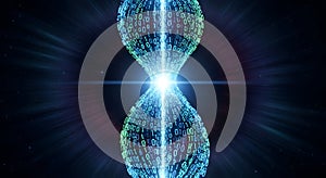 Digital DNA Helix of Binary Code, Futuristic Technology, Data Concept