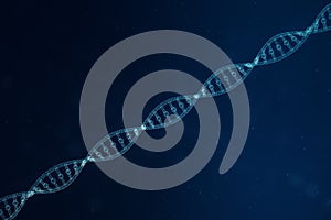 Digital DNA molecule, structure. Concept binary code human genome. DNA molecule with modified genes. 3D illustration