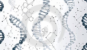 Digital DNA Strands and Molecular Science Background