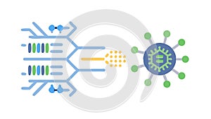 Digital DNA Structure Vector: Bio-Information Genetic Tech, vector design Generative AI