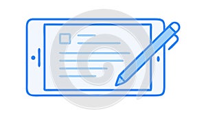 Digital Document Editing and Paperless Workflow on Tablet, vector design Generative AI