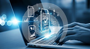 Digital document management and data analysis on a modern laptop