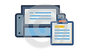 Digital Document Management and File Organization on Tablet, vector design Generative AI